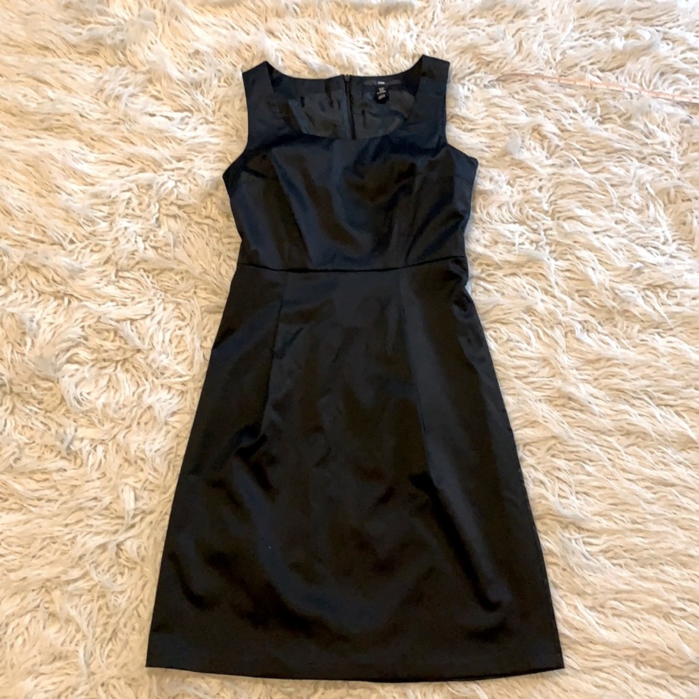 Satin little black dress size 8